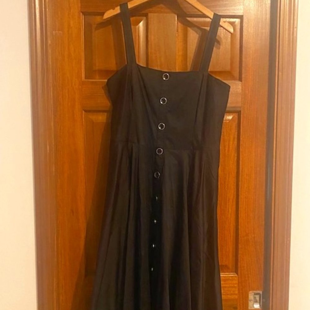 WHBM Button Front Fit or Flare Midi Dress